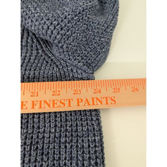 LL Bean Organic Cotton Waffle Sweater Mens Size XL Tall Blue Heavy Full Zip - Picture 8 of 9